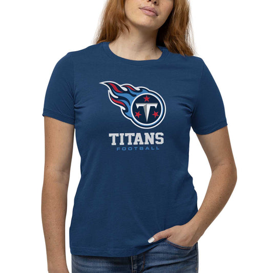 Tennessee Titans Women's NFL Ultimate Fan Logo Short Sleeve T-Shirt - Navy
