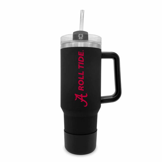 Alabama Crimson Tide College & University 40 oz Travel Tumbler With Handle - Black
