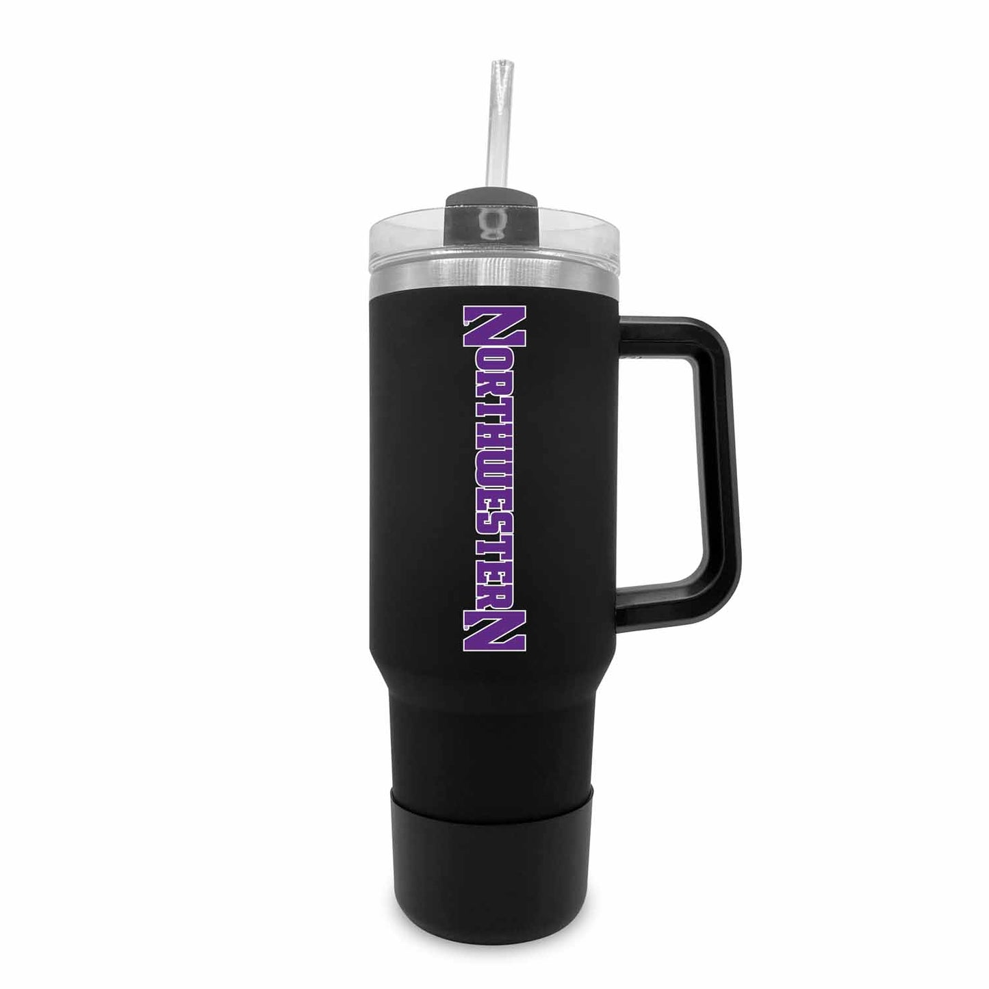 Northwestern Wildcats College & University 40 oz Travel Tumbler With Handle - Black