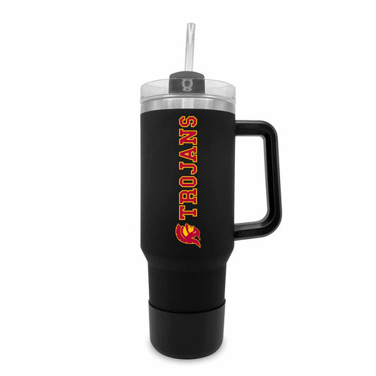 USC Trojans College & University 40 oz Travel Tumbler With Handle - Black