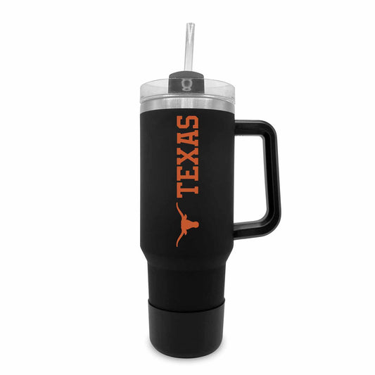 Texas Longhorns College & University 40 oz Travel Tumbler With Handle - Black