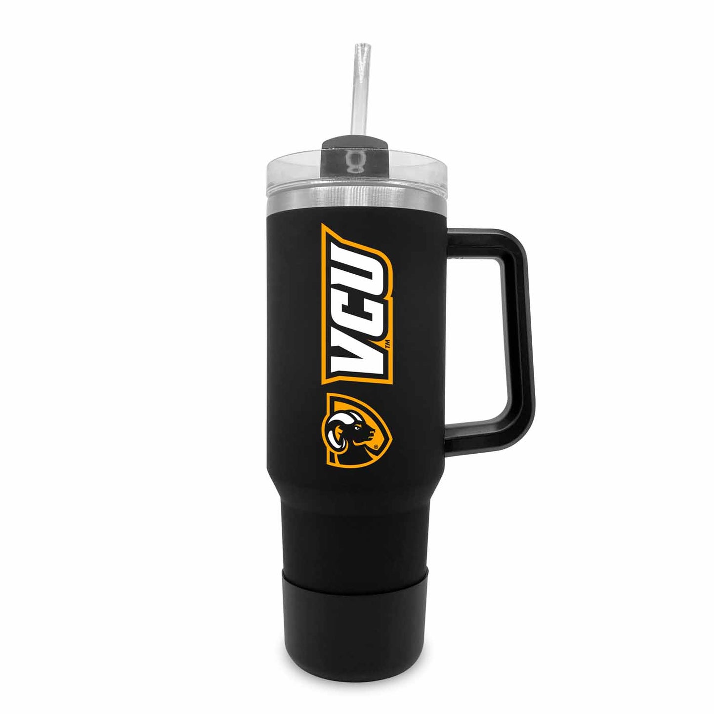 VCU Rams College & University 40 oz Travel Tumbler With Handle - Black