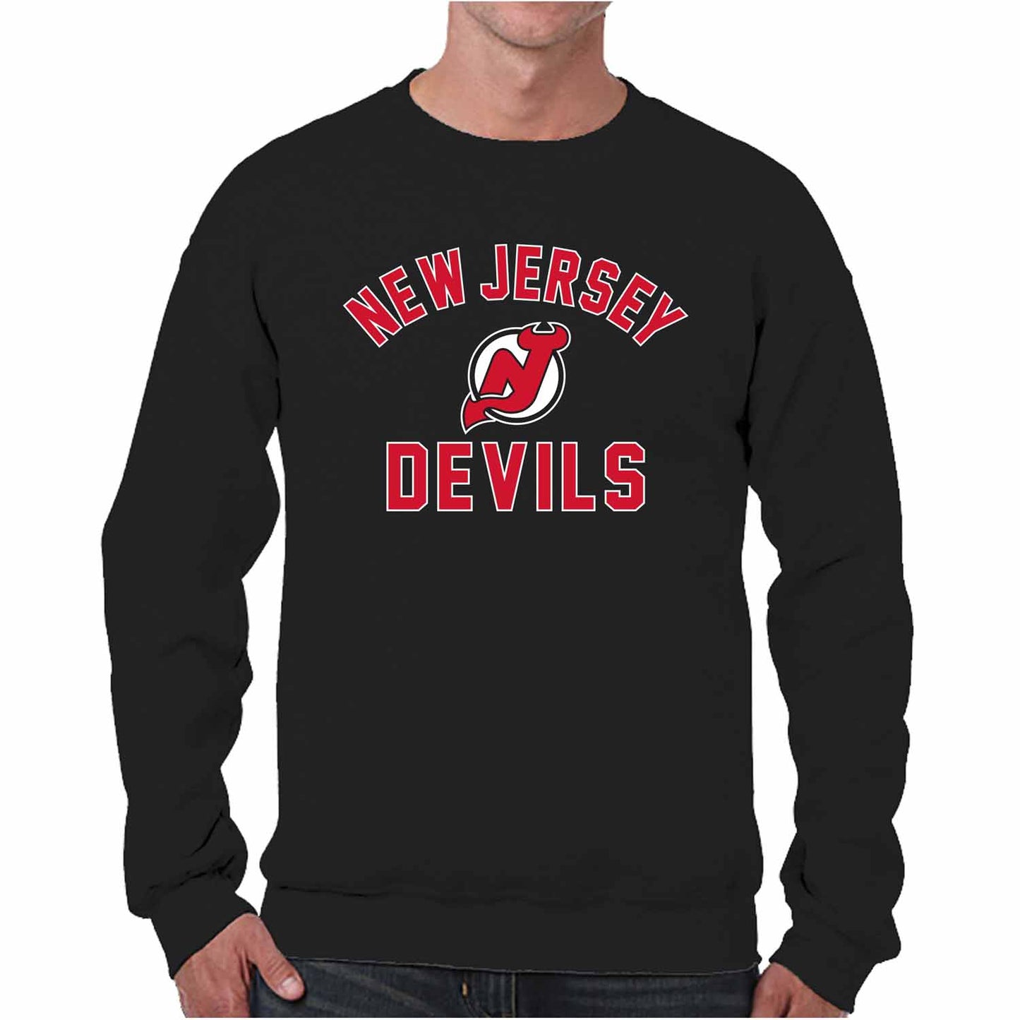New Jersey Devils Adult NHL Gameday Crewneck Sweatshirt - Black
