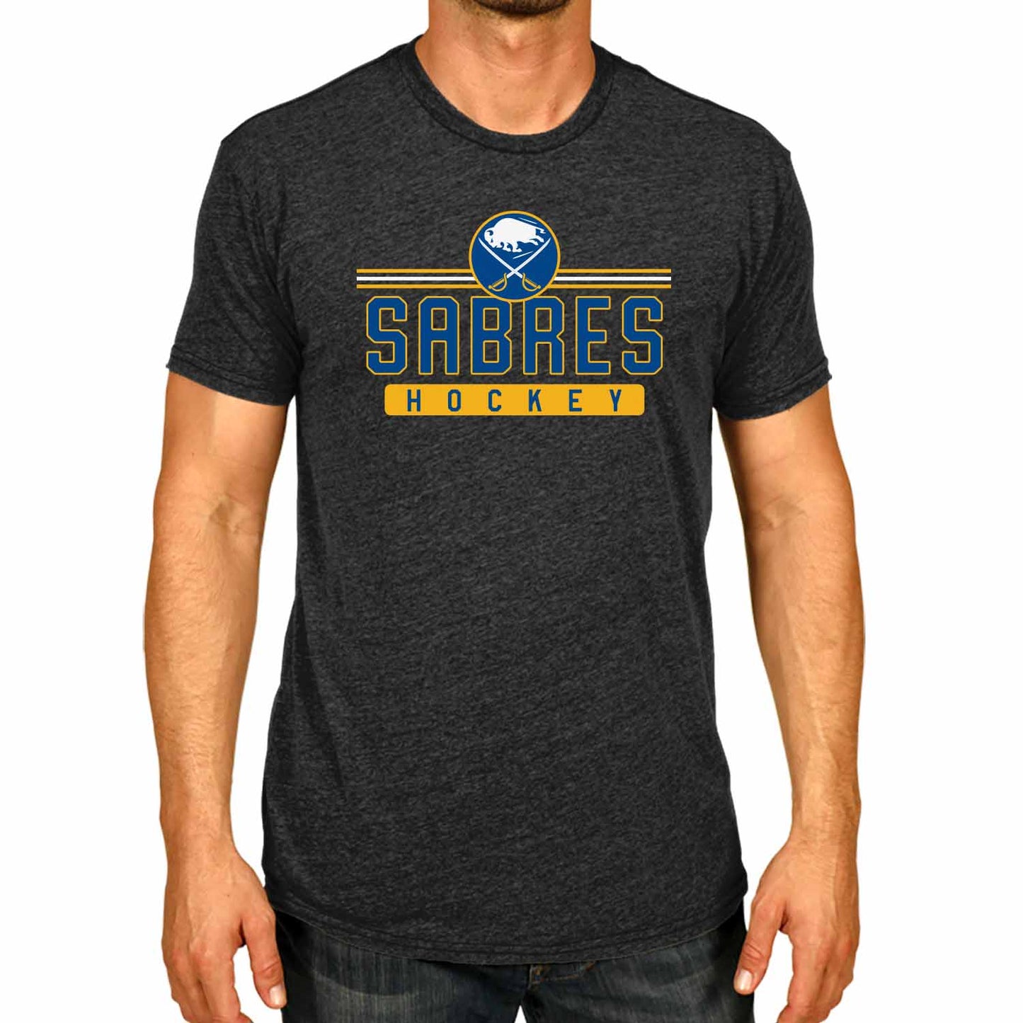 Buffalo Sabres Adult NHL Heather Charcoal True Fan Hockey T-Shirt - Charcoal