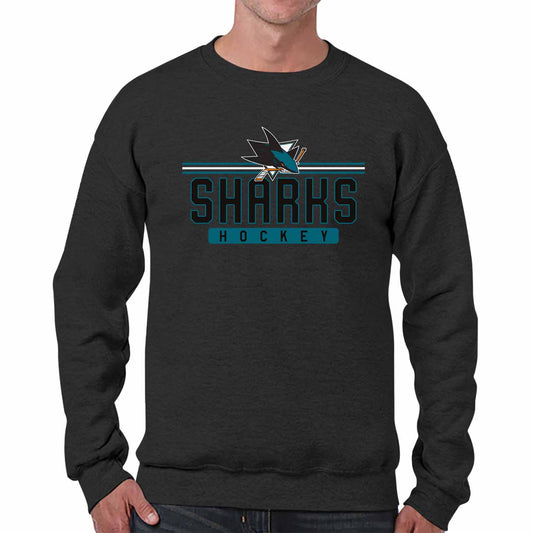 San Jose Sharks NHL Charcoal True Fan Crewneck Sweatshirt - Charcoal
