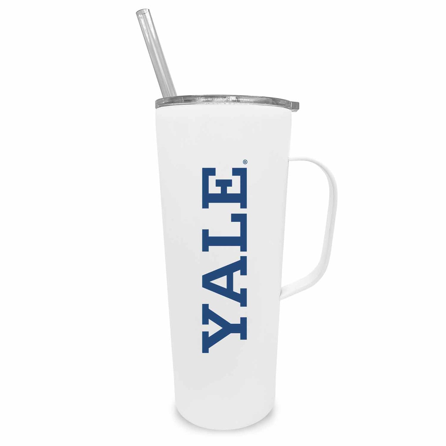 Yale Bulldogs NCAA Stainless Steel 20oz Roadie With Handle & Dual Option Lid With Straw - White