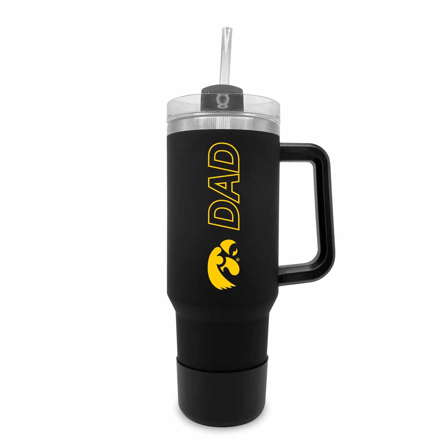 Iowa Hawkeyes Collegiate 40oz Stainless Steel Travel Tumbler with Handle for Dad - Black