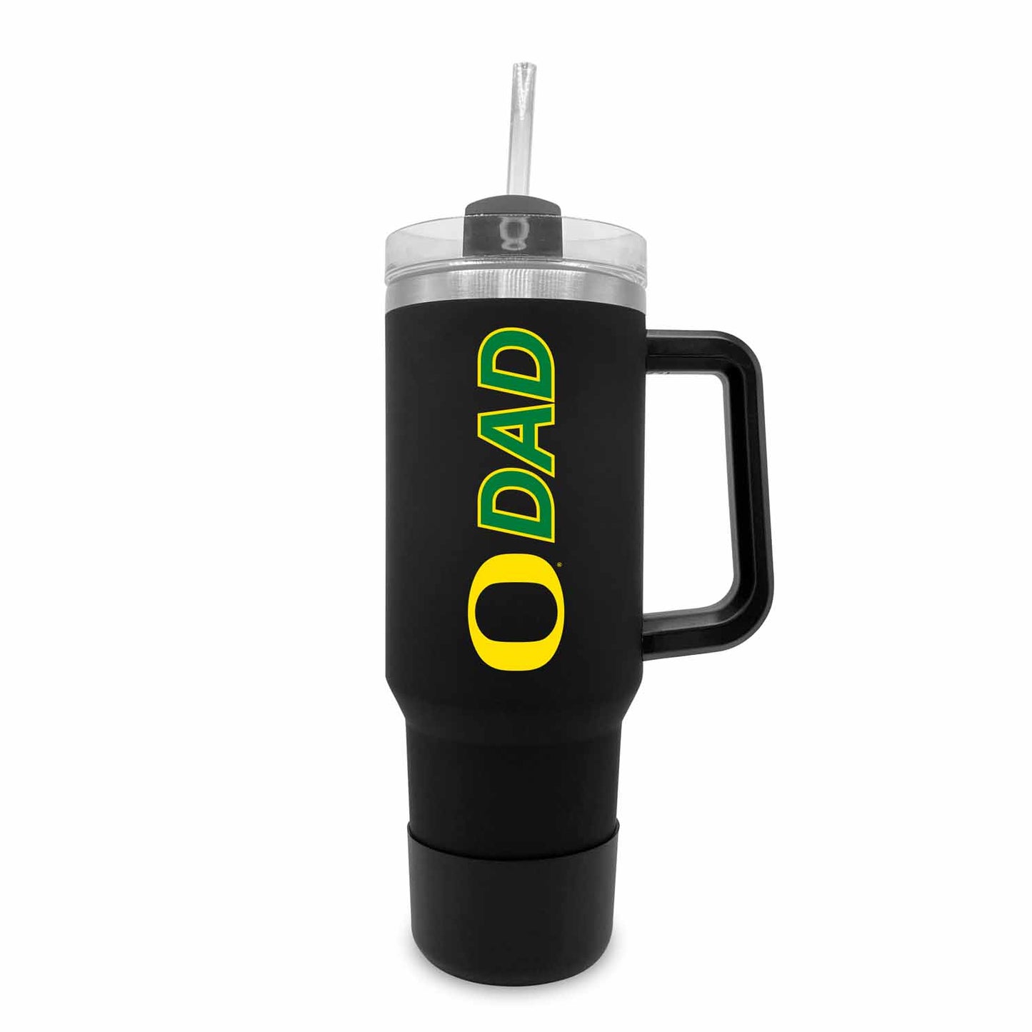 Oregon Ducks Collegiate 40oz Stainless Steel Travel Tumbler with Handle for Dad - Black