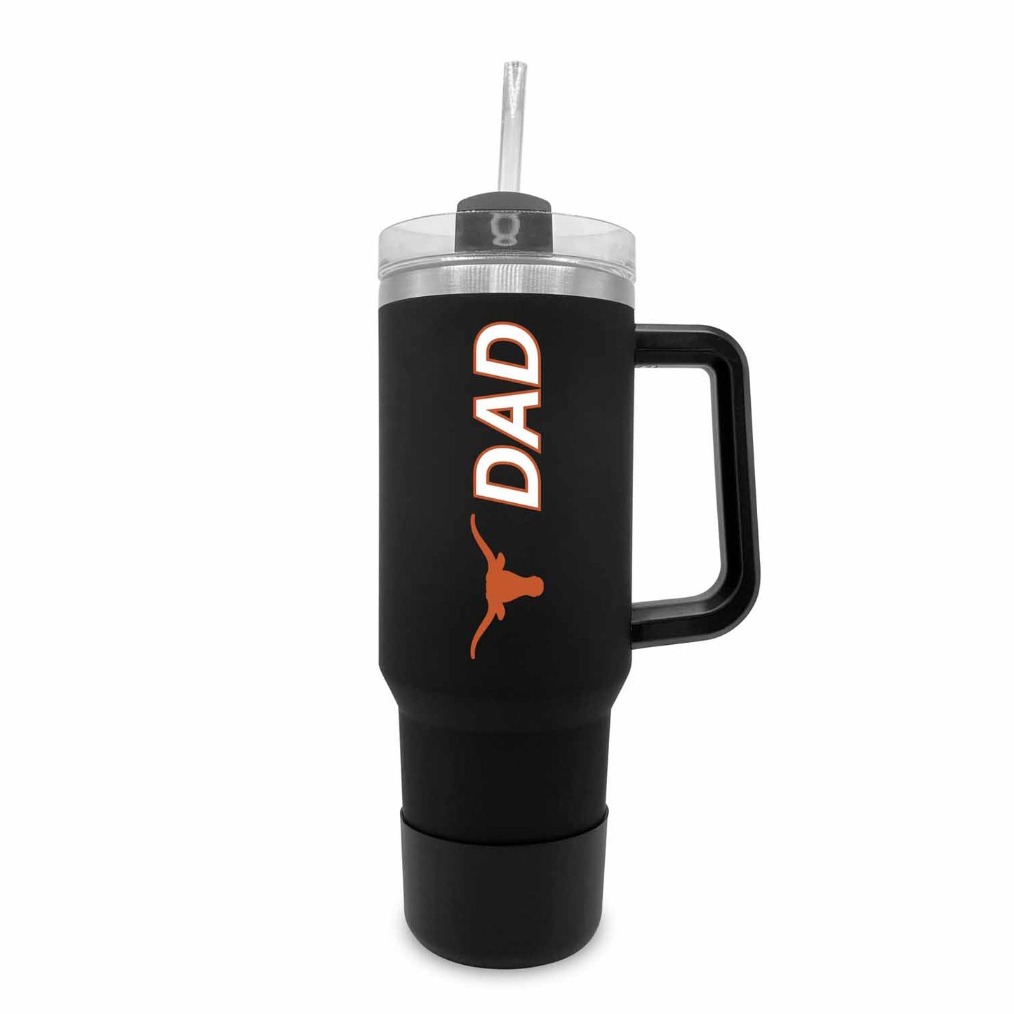 Texas Longhorns Collegiate 40oz Stainless Steel Travel Tumbler with Handle for Dad - Black