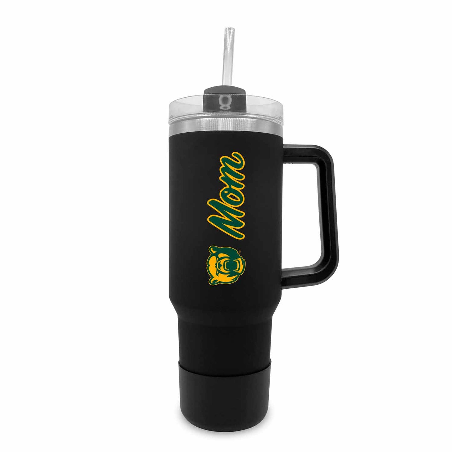 Baylor Bears Collegiate 40oz Stainless Steel Travel Tumbler with Handle for Mom - Black
