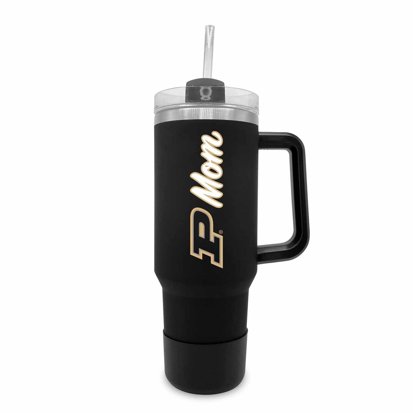 Purdue Boilermakers Collegiate 40oz Stainless Steel Travel Tumbler with Handle for Mom - Black