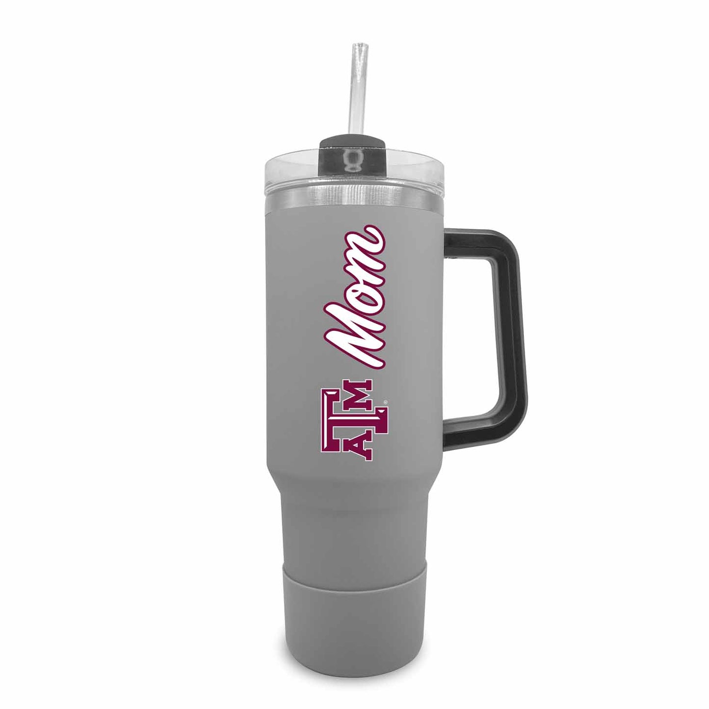 Texas A&M Aggies Collegiate 40oz Stainless Steel Travel Tumbler with Handle for Mom - Gray