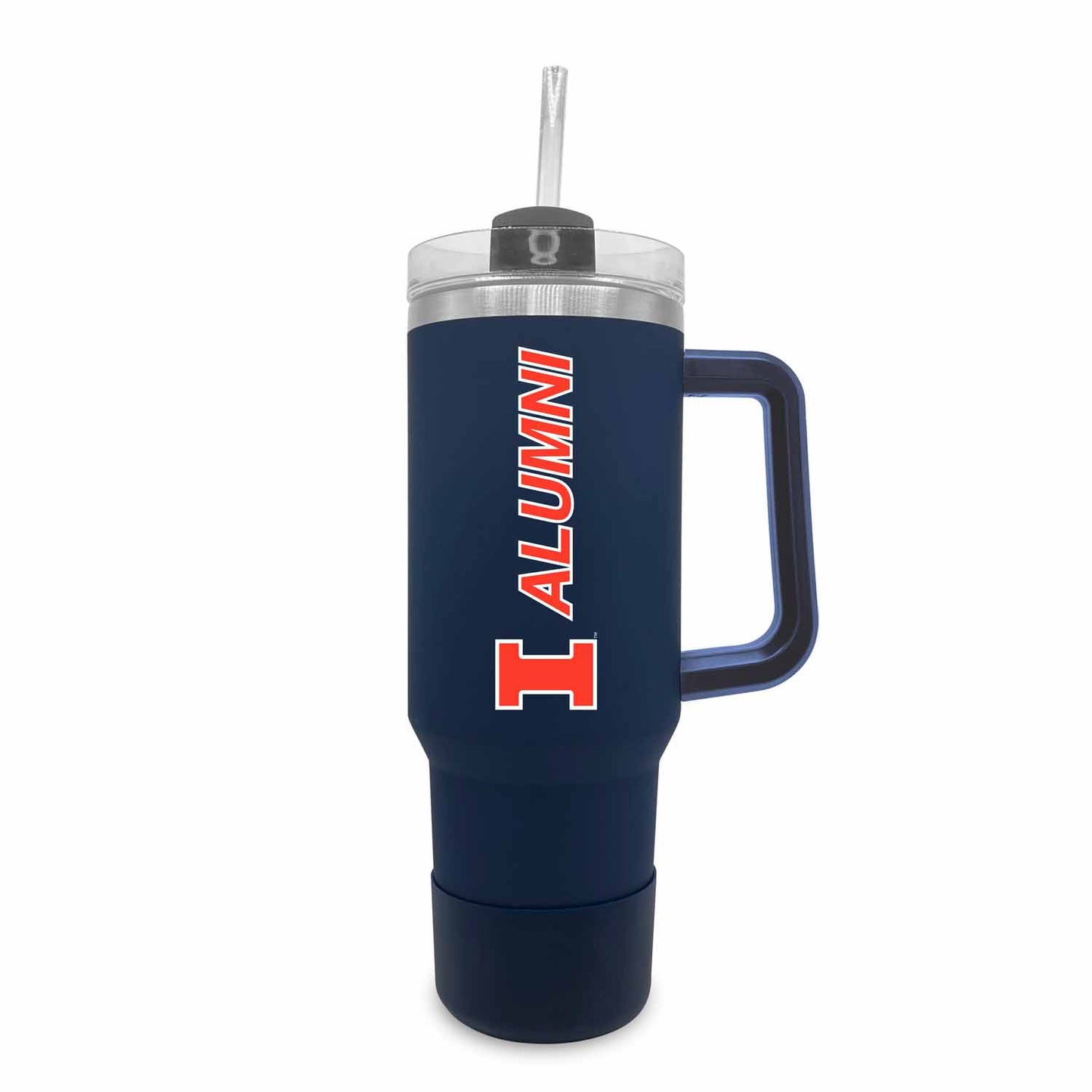 Illinois Fighting Illini Collegiate 40oz Stainless Steel Travel Tumbler with Handle for Alumni - Navy