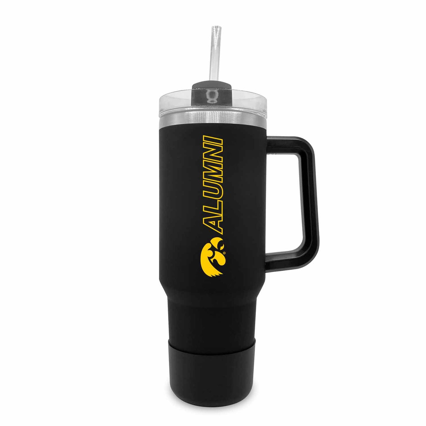 Iowa Hawkeyes Collegiate 40oz Stainless Steel Travel Tumbler with Handle for Alumni - Black