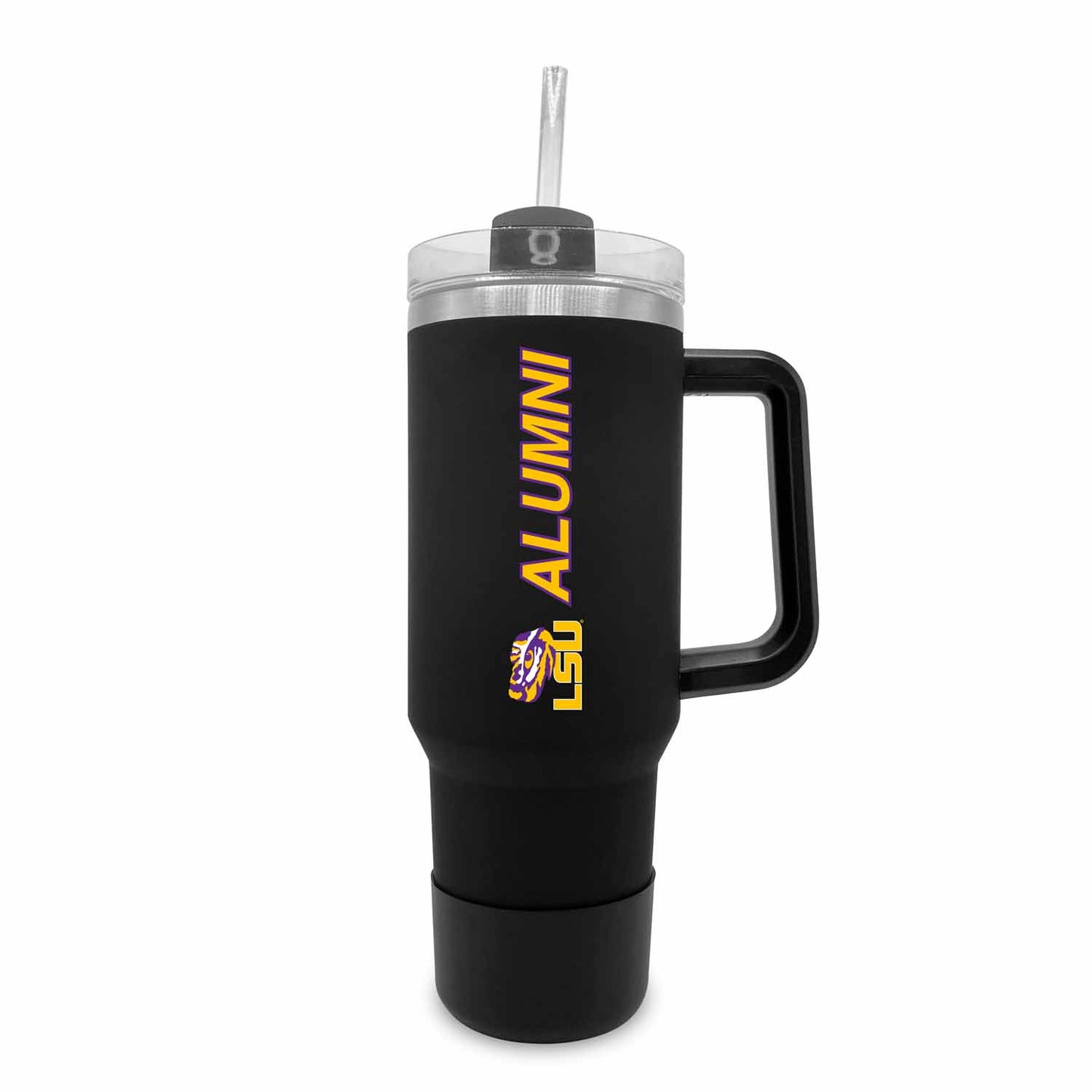 LSU Tigers Collegiate 40oz Stainless Steel Travel Tumbler with Handle for Alumni - Black