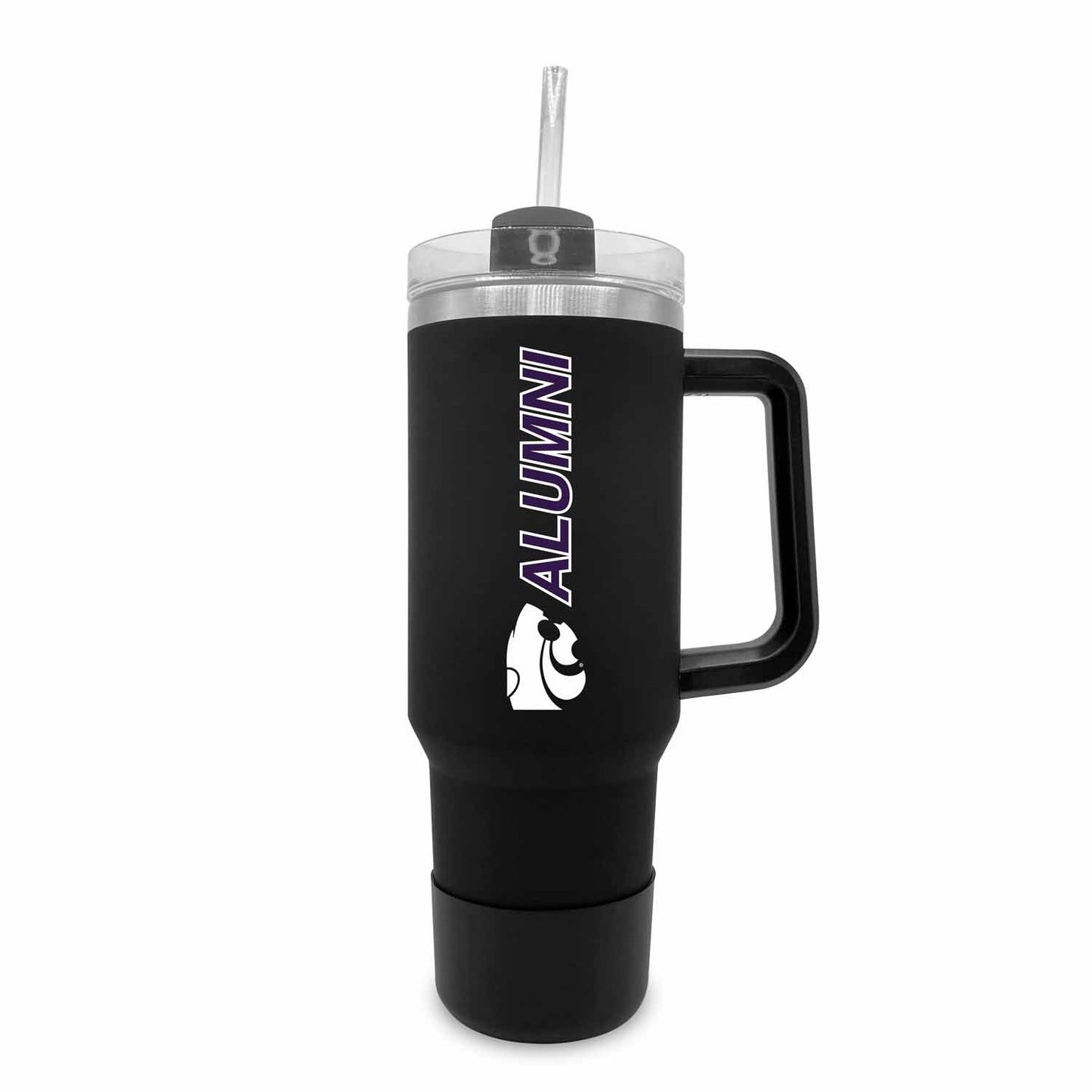Kansas State Wildcats Collegiate 40oz Stainless Steel Travel Tumbler with Handle for Alumni - Black