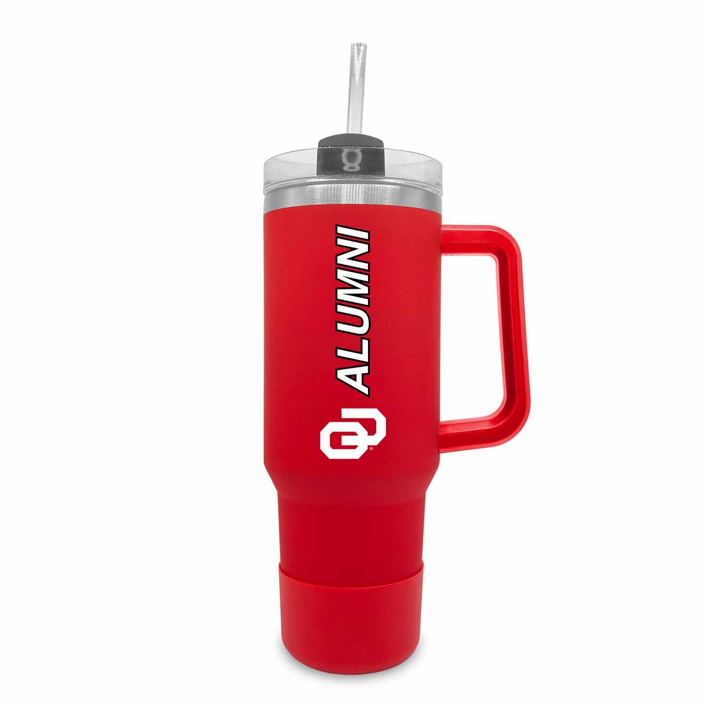 Oklahoma Sooners Collegiate 40oz Stainless Steel Travel Tumbler with Handle for Alumni - Crimson