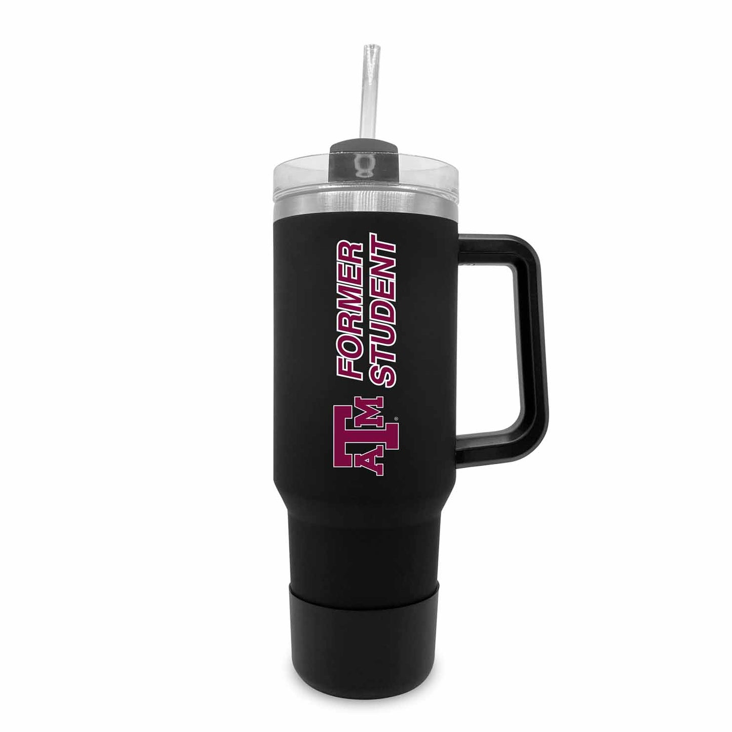 Texas A&M Aggies Collegiate 40oz Stainless Steel Travel Tumbler with Handle for Alumni - Black