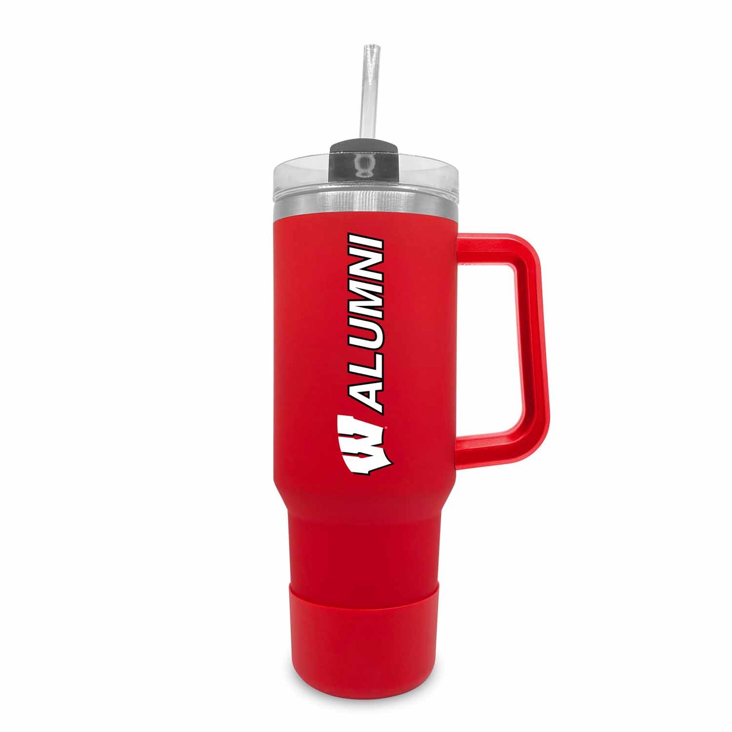Wisconsin Badgers Collegiate 40oz Stainless Steel Travel Tumbler with Handle for Alumni - Red