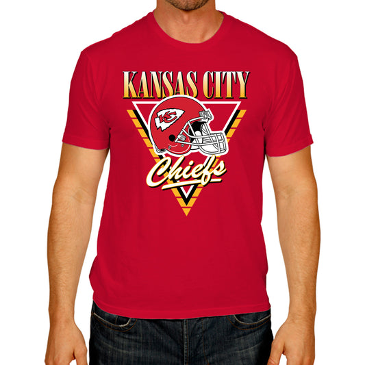 Kansas City Chiefs NFL Adult Retro Triangle Unisex T-Shirt - Red