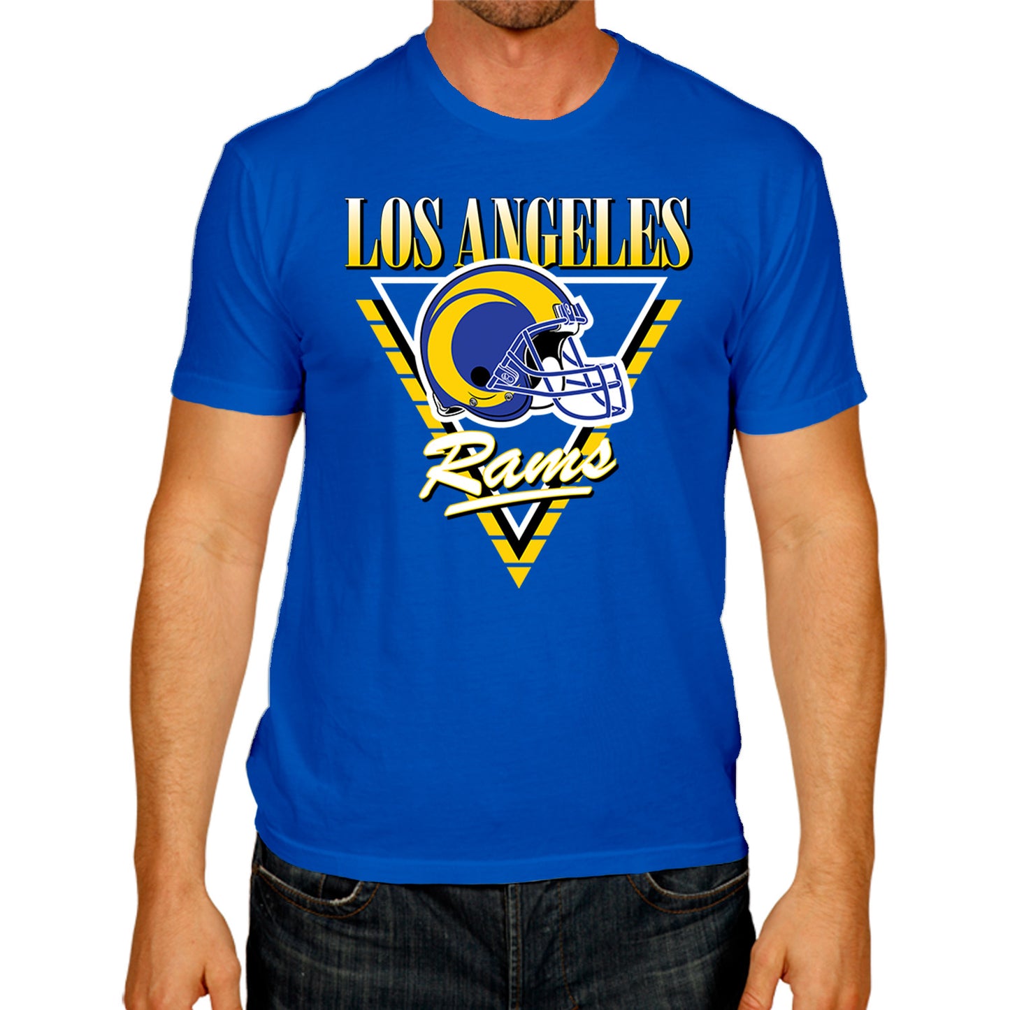 Los Angeles Rams NFL Adult Retro Triangle Unisex T-Shirt - Royal