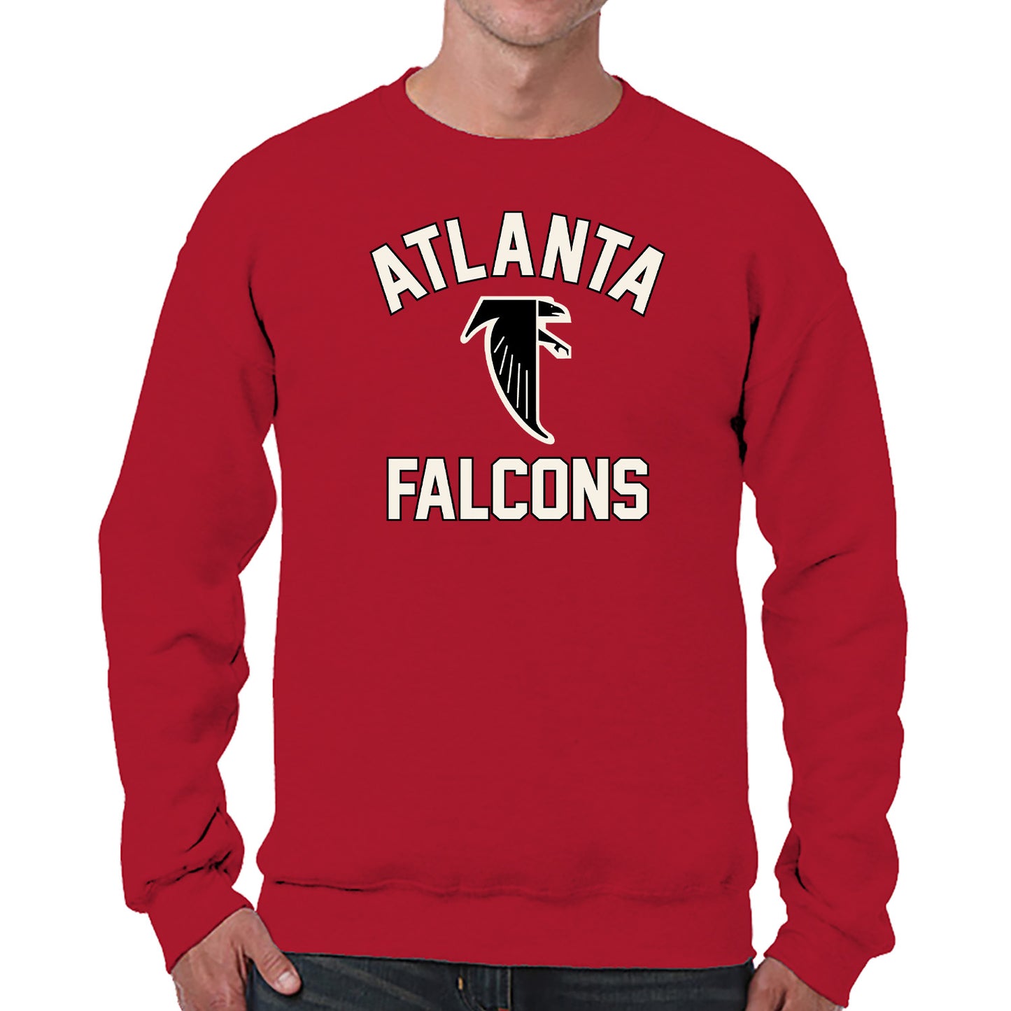 Atlanta Falcons NFL Adult Unisex Retro Gameday Ultra Soft Fleece Crewneck Sweatshirt - Red