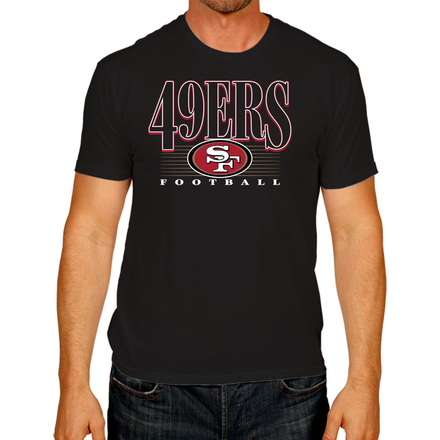 San Francisco 49ers NFL Adult Overtime Blueprint Tag-Less T-Shirt - Black