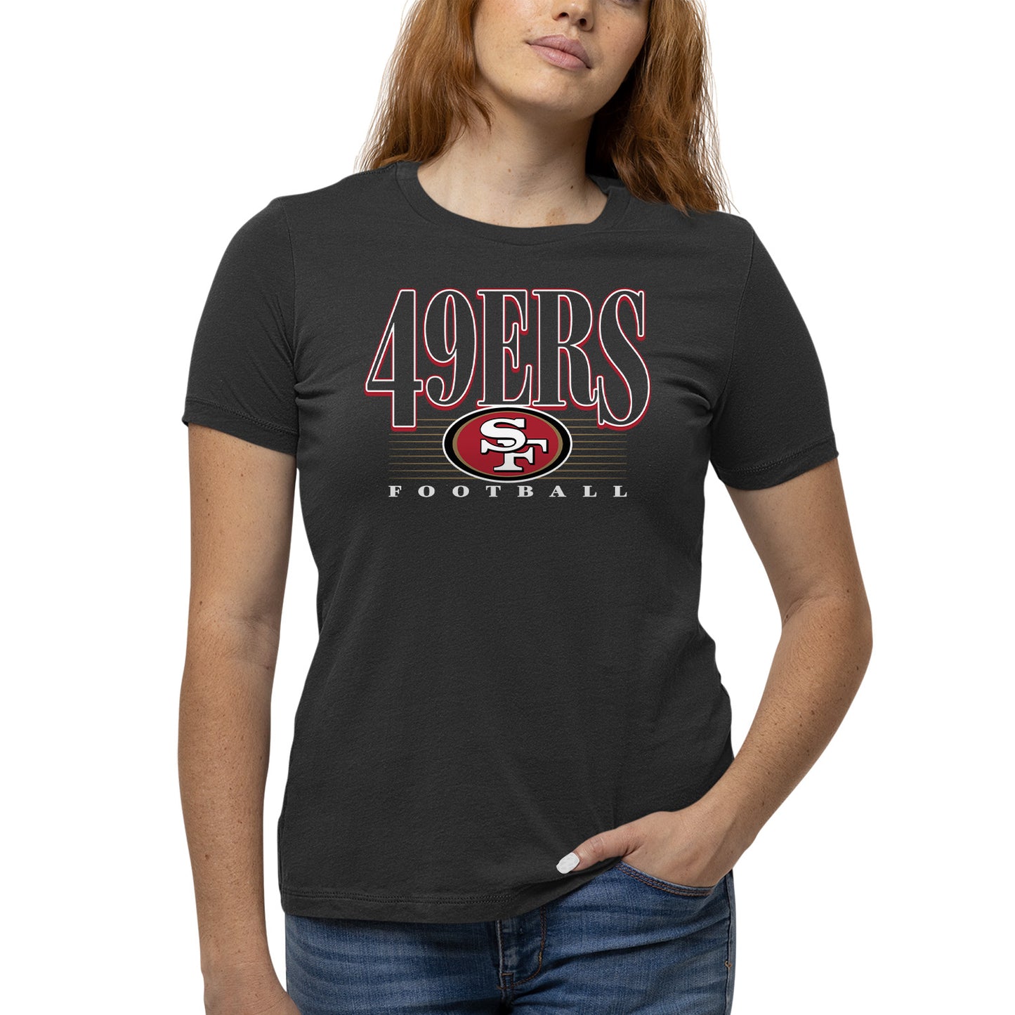 San Francisco 49ers NFL Womens Overtime Blueprint Tag-Less T-Shirt - Black