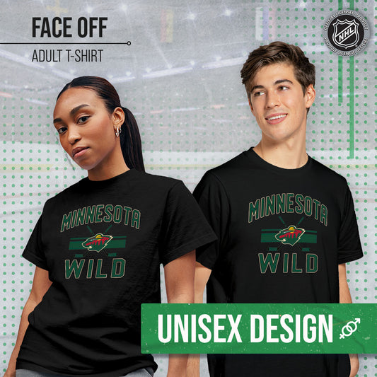 Minnesota Wild NHL Adult Faceoff Tag-Less T-Shirt - Black