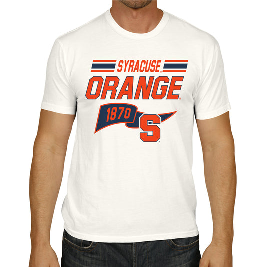 Syracuse Orange NCAA Adult Unisex Varsity Club Pennant T-Shirt Tag-Less - Off White