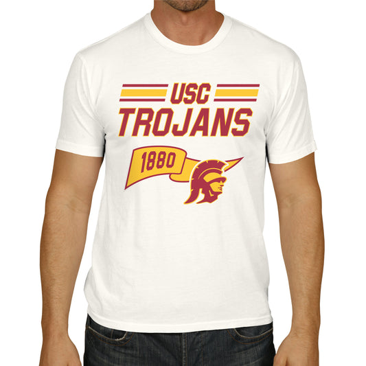 USC Trojans NCAA Adult Unisex Varsity Club Pennant T-Shirt Tag-Less - Off White