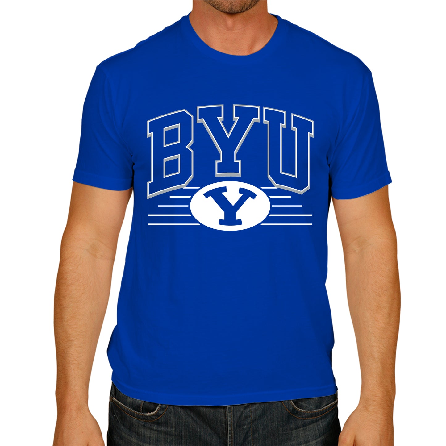 BYU Cougars NCAA Adult Unisex Overtime Classics T-Shirt - Royal