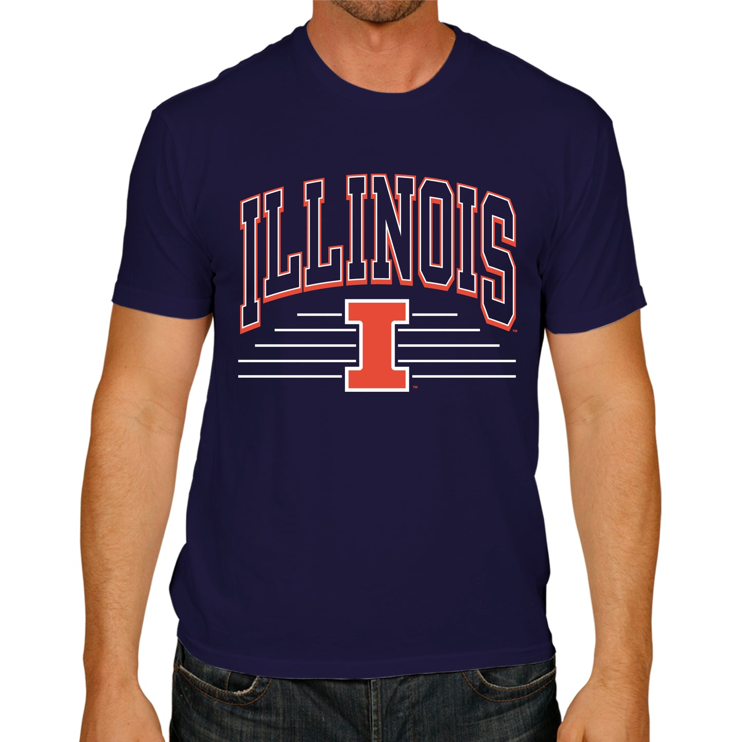 Illinois Fighting Illini NCAA Adult Unisex Overtime Classics T-Shirt - Navy