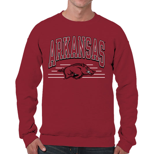 Arkansas Razorbacks NCAA Adult Unisex Overtime Classics Crewneck Fleece Sweatshirt - Cardinal