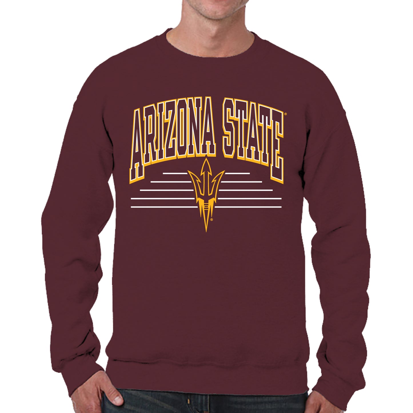 Arizona State Sun Devils NCAA Adult Unisex Overtime Classics Crewneck Fleece Sweatshirt - Maroon