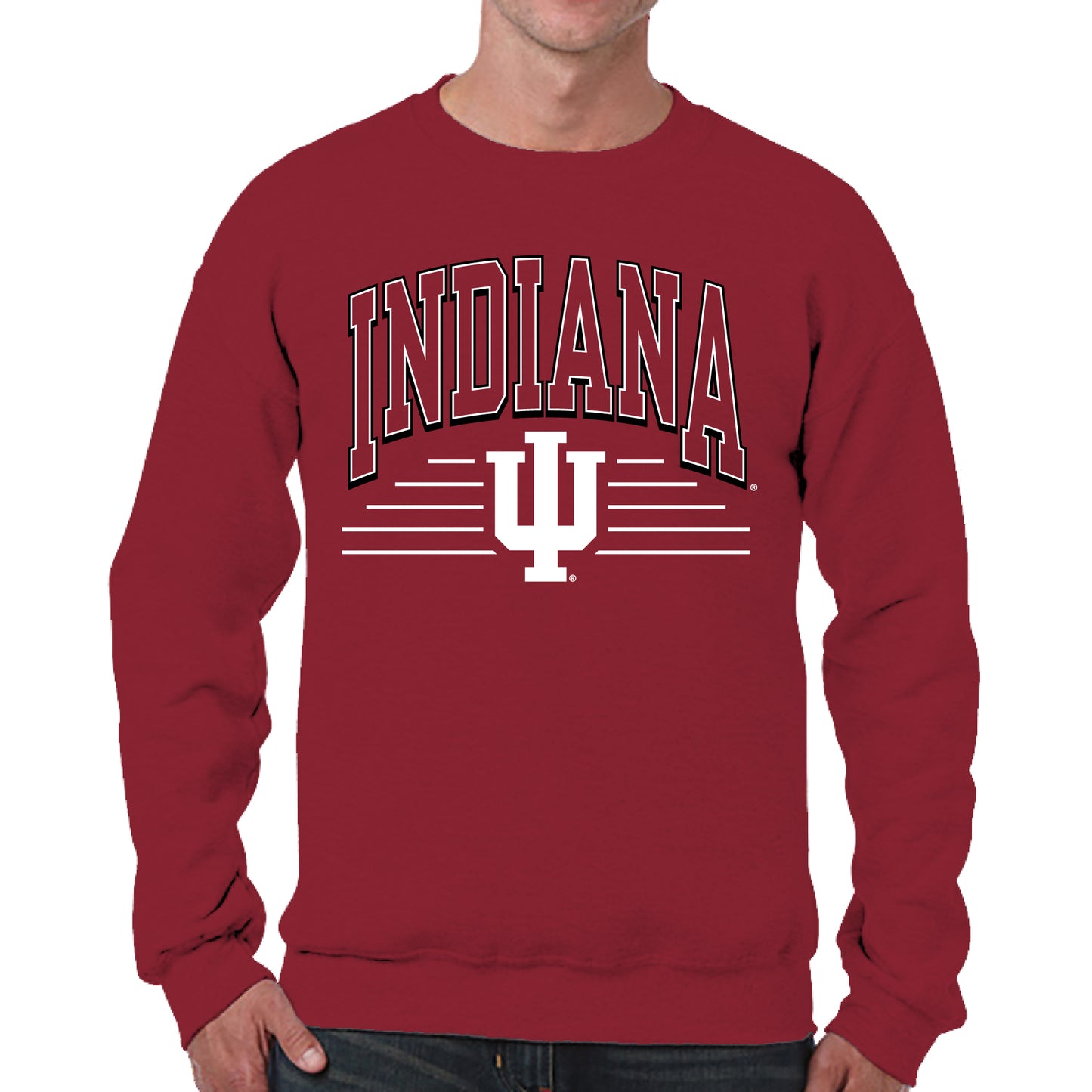 Indiana Hoosiers NCAA Adult Unisex Overtime Classics Crewneck Fleece Sweatshirt - Cardinal