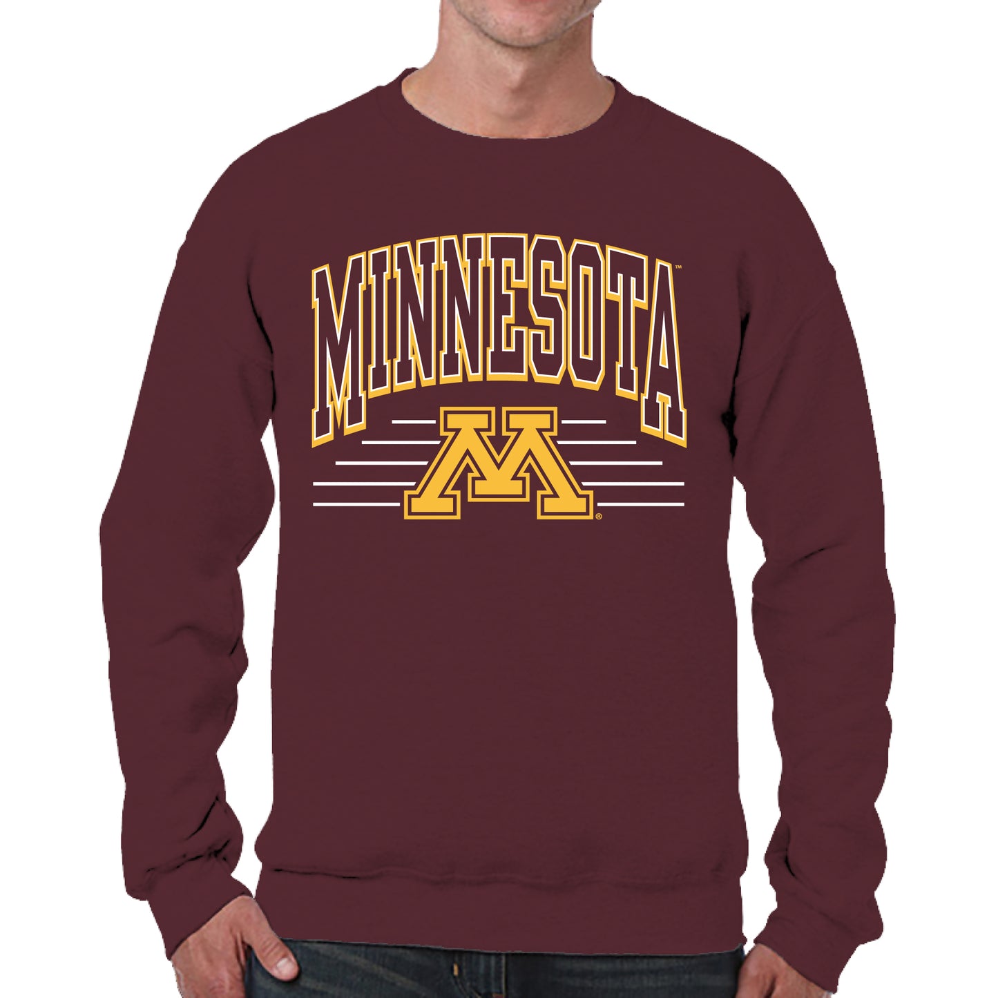 Minnesota Golden Gophers NCAA Adult Unisex Overtime Classics Crewneck Fleece Sweatshirt - Maroon