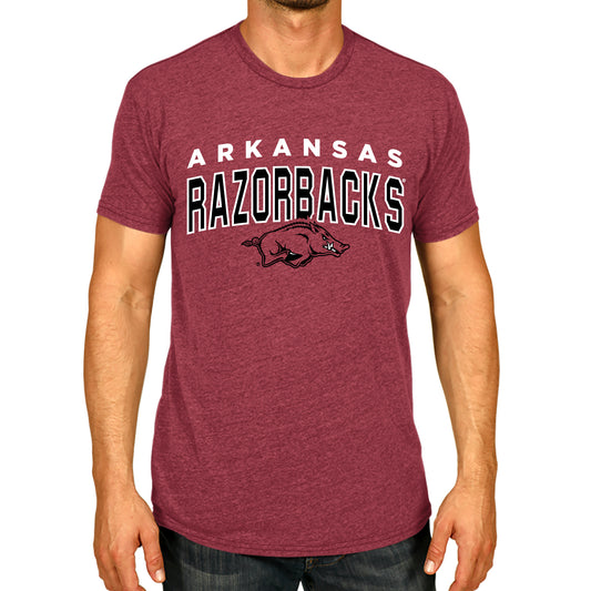 Arkansas Razorbacks NCAA Adult Unisex Starting Fresh T-Shirt - Cardinal Heather
