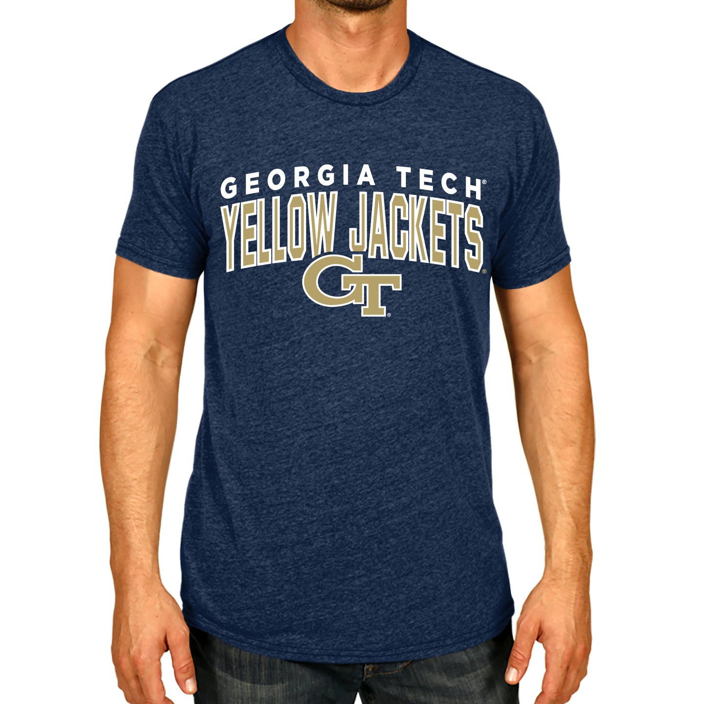 Georgia Tech Yellowjackets NCAA Adult Unisex Starting Fresh T-Shirt - Navy Heather