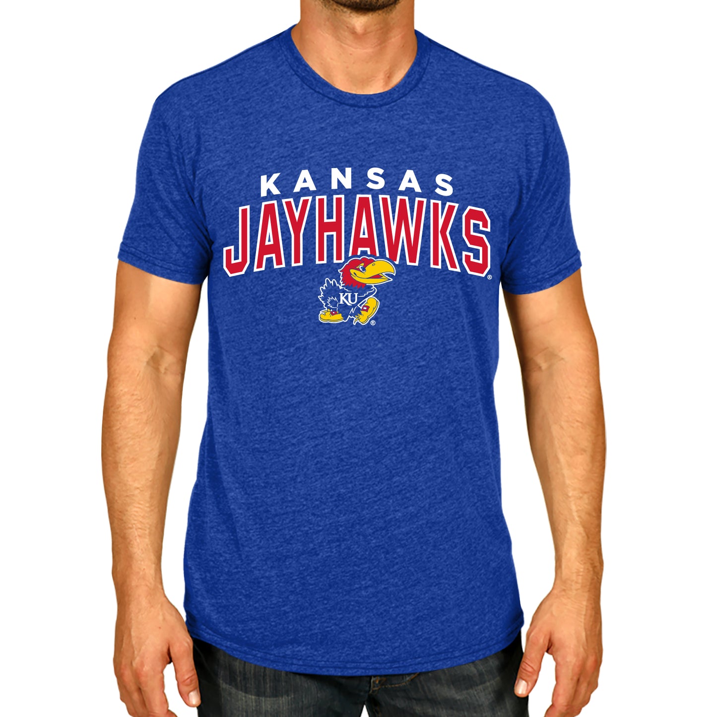 Kansas Jayhawks NCAA Adult Unisex Starting Fresh T-Shirt - Royal Heather