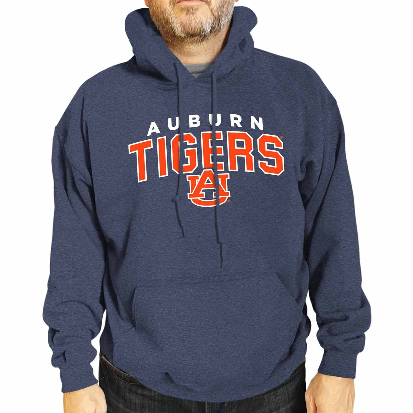 Auburn Tigers NCAA Adult Unisex Starting Fresh Heathered Hooded Fleece Sweatshirt - Navy Heather