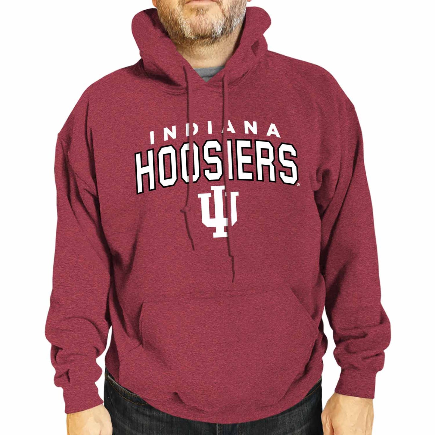 Indiana Hoosiers NCAA Adult Unisex Starting Fresh Heathered Hooded Fleece Sweatshirt - Cardinal Heather
