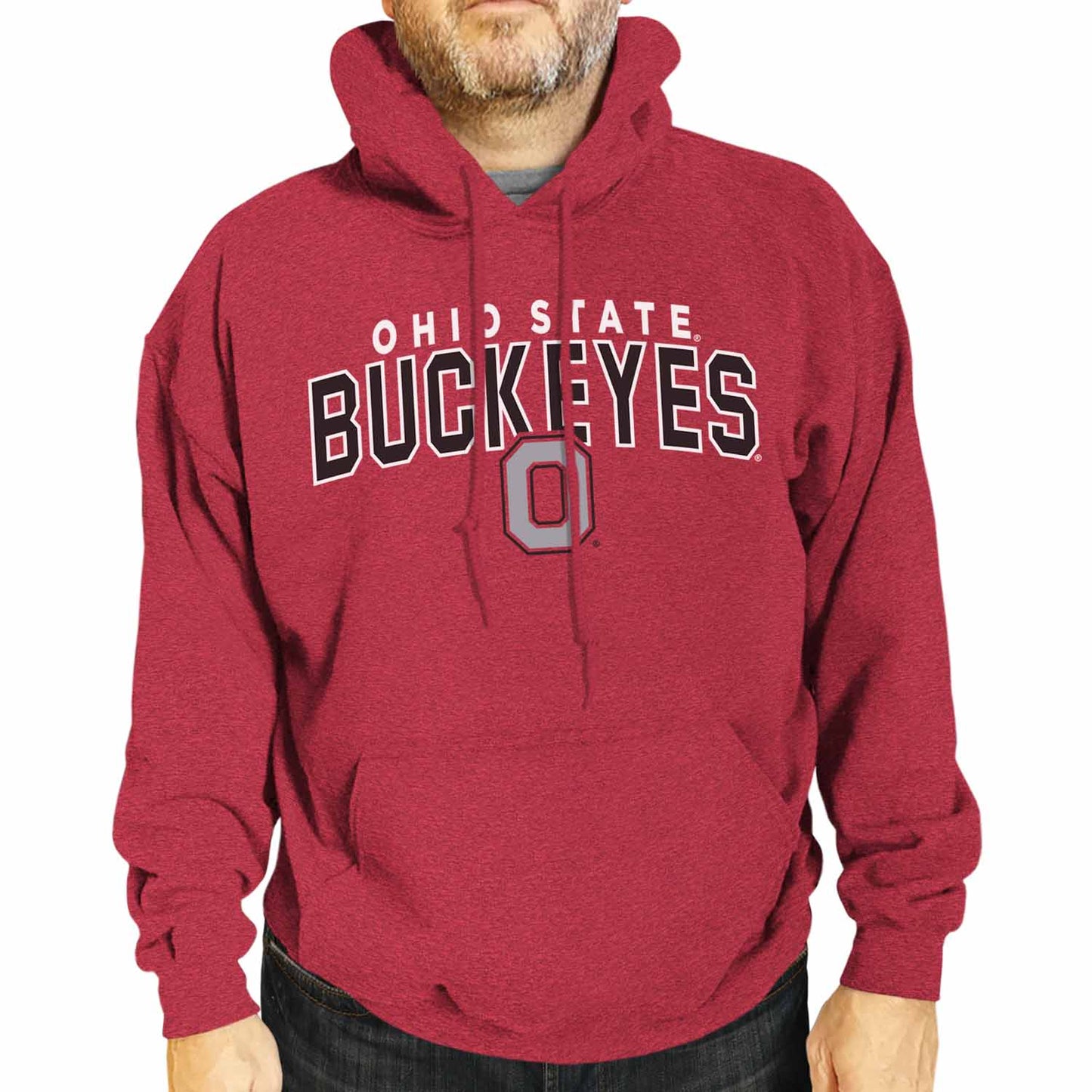 Ohio State Buckeyes NCAA Adult Unisex Starting Fresh Heathered Hooded Fleece Sweatshirt - Red Heather