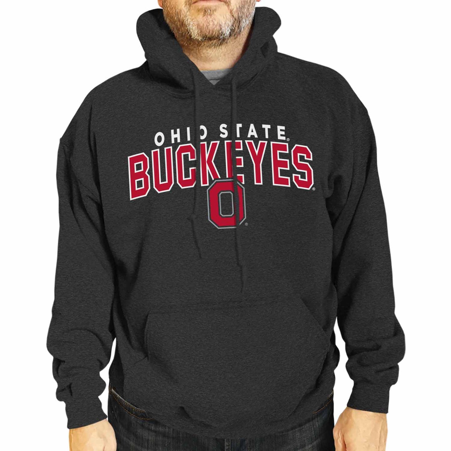Ohio State Buckeyes NCAA Adult Unisex Starting Fresh Heathered Hooded Fleece Sweatshirt - Black Heather