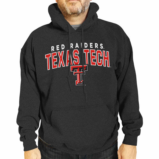 Texas Tech Red Raiders NCAA Adult Unisex Starting Fresh Heathered Hooded Fleece Sweatshirt - Black Heather