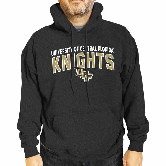 Central Florida Knights NCAA Adult Unisex Starting Fresh Heathered Hooded Fleece Sweatshirt - Black Heather