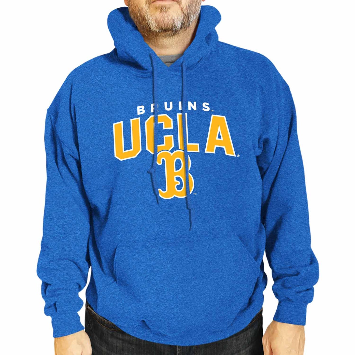 UCLA Bruins NCAA Adult Unisex Starting Fresh Heathered Hooded Fleece Sweatshirt - Blue Heather