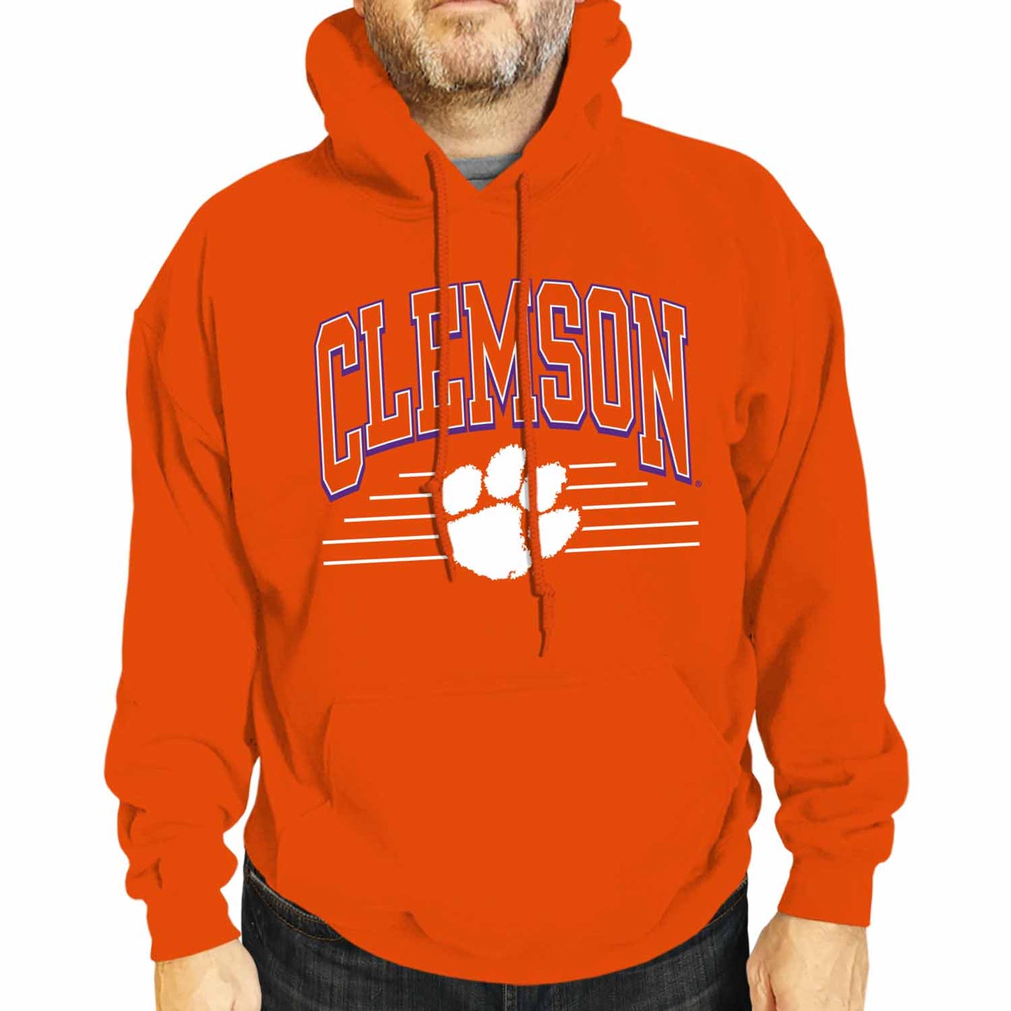 Clemson Tigers NCAA Adult Unisex Overtime Classics Hooded Fleece Sweatshirt - Orange