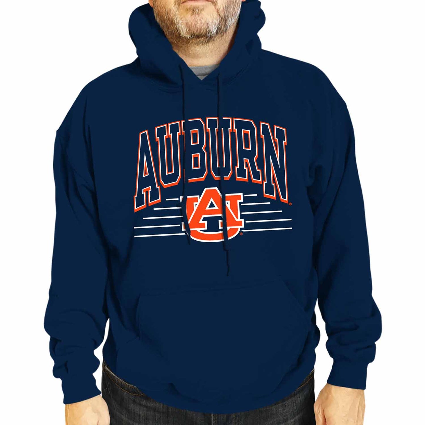 Auburn Tigers NCAA Adult Unisex Overtime Classics Hooded Fleece Sweatshirt - Navy