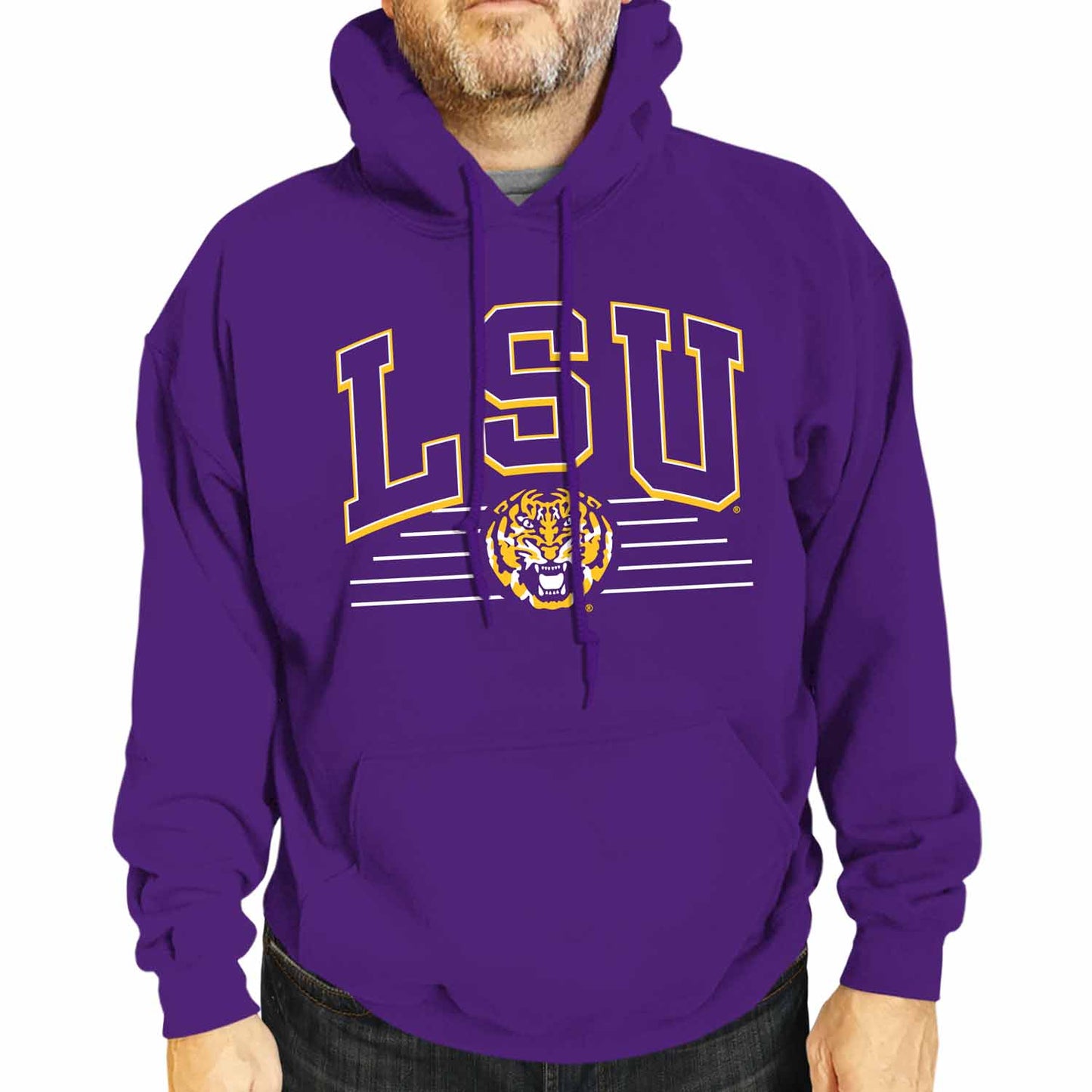 LSU Tigers NCAA Adult Unisex Overtime Classics Hooded Fleece Sweatshirt - Purple